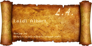 Leidl Albert névjegykártya